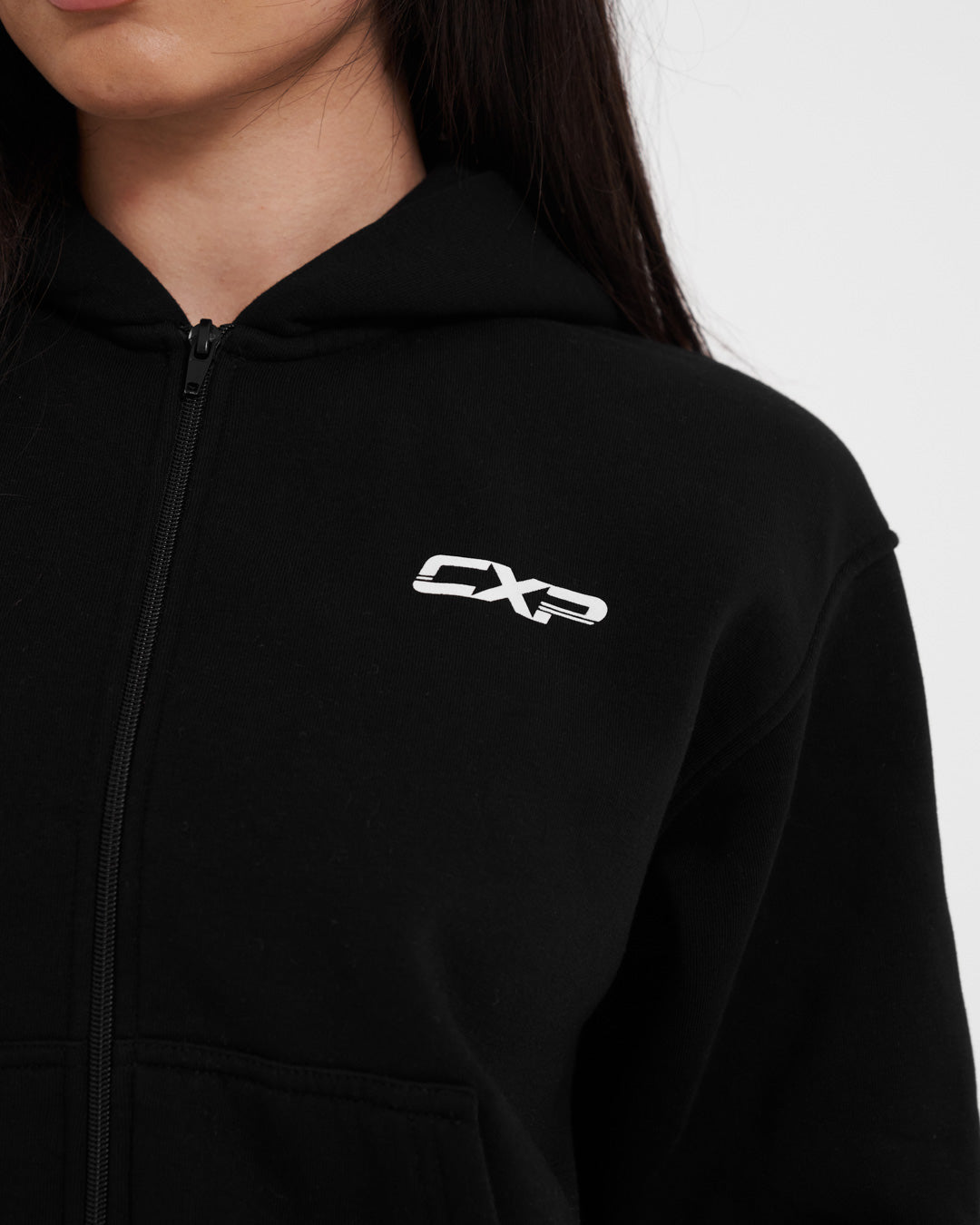 Chill Me Cropped Brushed Hoodie - Black