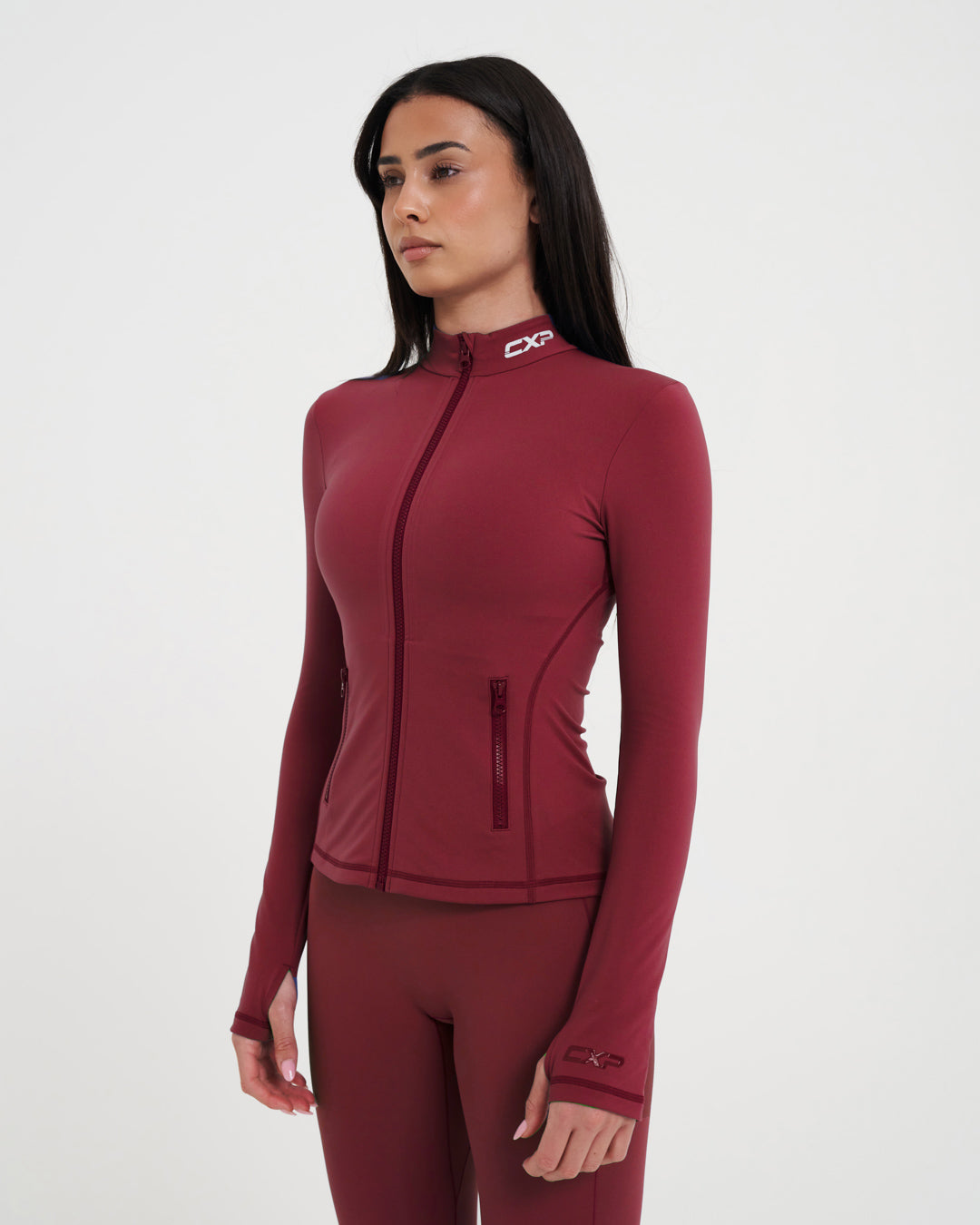 Sculpt Me Zip Jacket - Deep Ruby