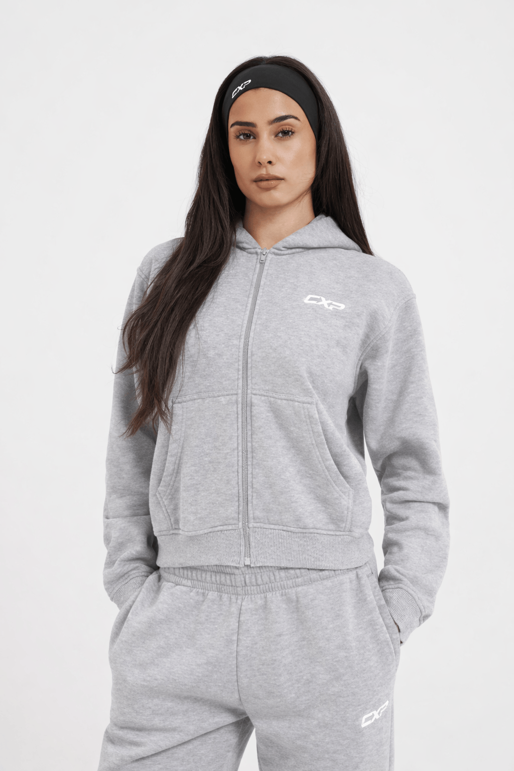 Chill Me Cropped Brushed Hoodie - Gray