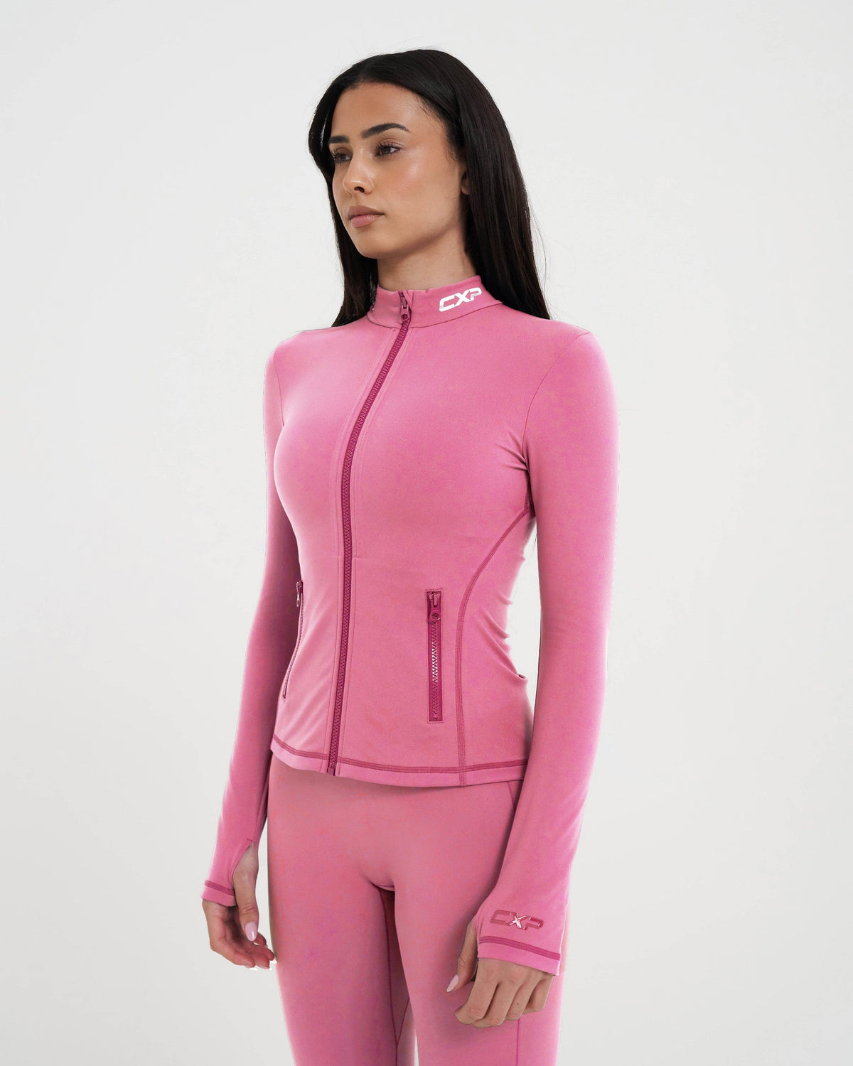 Sculpt Me Zip Jacket - Blush Pink, front view