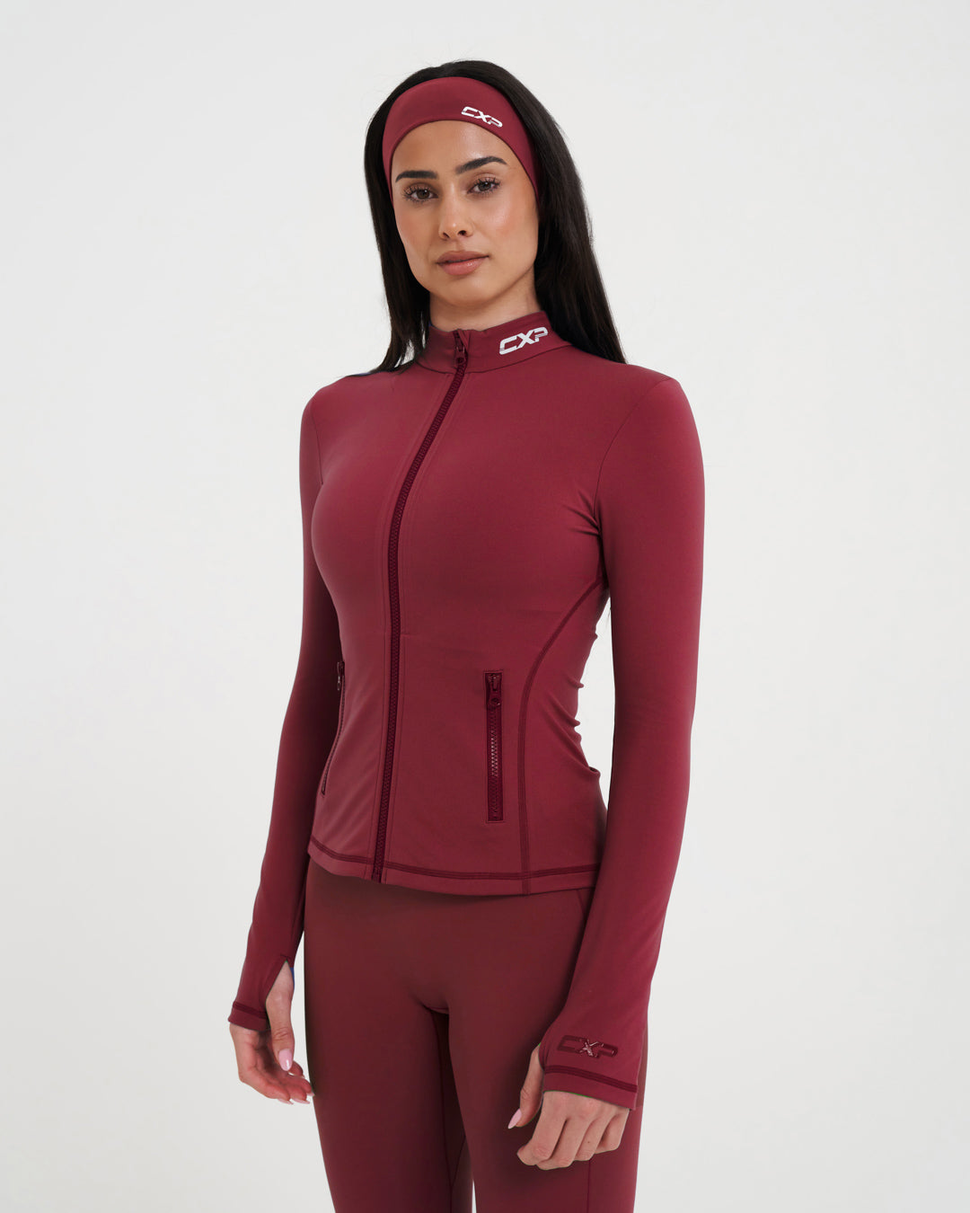 Sculpt Me Zip Jacket - Deep Ruby